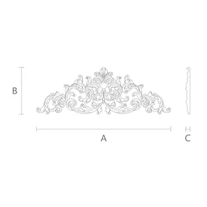 horizontal artistic floral acanthus scrolls wood carving applique baroque style